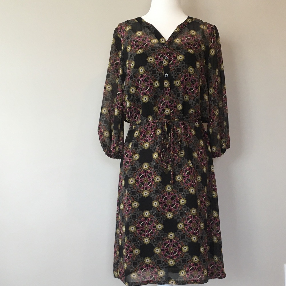 Black, Magenta and Green Dress